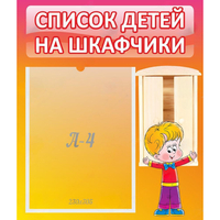 Стенд "Список детей на шкафчики" №1 - «globural.ru» - Ижевск