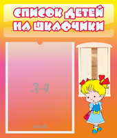Стенд "Список детей на шкафчики" №6 - «globural.ru» - Ижевск