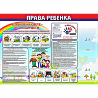 Стенд "Права ребенка"  с 2 карманами - «globural.ru» - Ижевск
