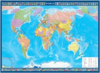 Настенная политическая карта мира с флагами на английском языке - «globural.ru» - Ижевск