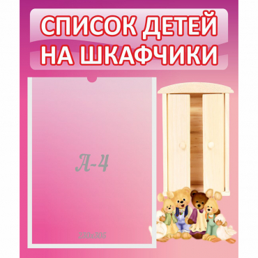 Стенд "Список детей на шкафчики" - «globural.ru» - Ижевск